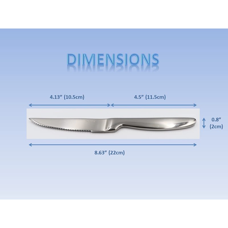 TAFAAL Set of 12 Stainless Steel Steak Knives, Corrosion Resistant,
