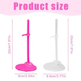LQIOACU Pack of 10 Stands for Mon ster High Dolls, Doll Stand, Doll Stand Holder, Figures Display Rack, Doll Holder Support, Teddy Bear Stand, White