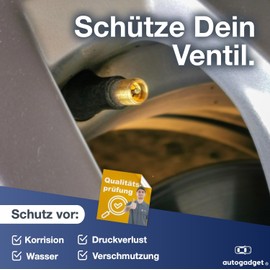 autogadget® 8er Ventilkappen Auto Kappe Autoventil Fahrradventil Ventildeckel - schwarz PKW & Motorrad & Fahrrad - Rad & Reifen - Autozubehör