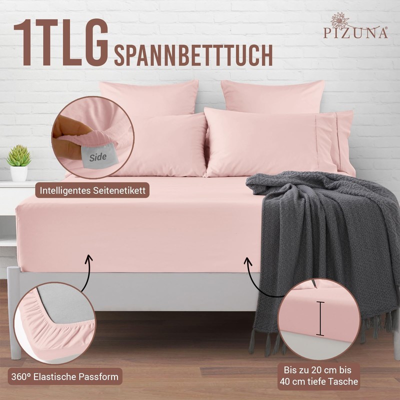Pizuna 400 Thread Count Cotton Fitted Sheet 90 x 200
