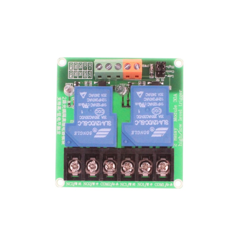 NOYITO 30A 2-Channel Relay Module High Low Level Trigger With