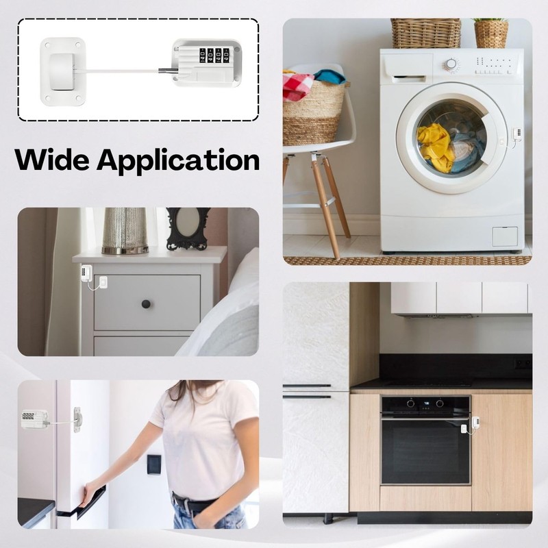 Pack of 2 Fridge Lock with Code, Fridge Lock No