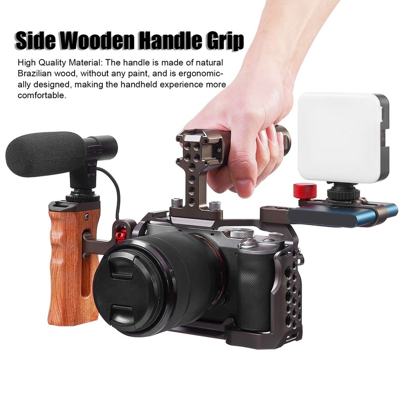 Universal Side Wooden Handle Grip Natural Adjustable Brazilian Wood Side