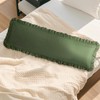 Cobedzy Ruffled Pillow Cases Set of 1, Olive Green Body
