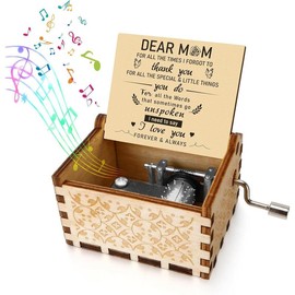 [2025]Vintage Wooden Music Box,1 count letter Pattern Engraved Musical Gift for Birthday,Valentine's Day,Mother's Day - Color: You Are My Sunshine2