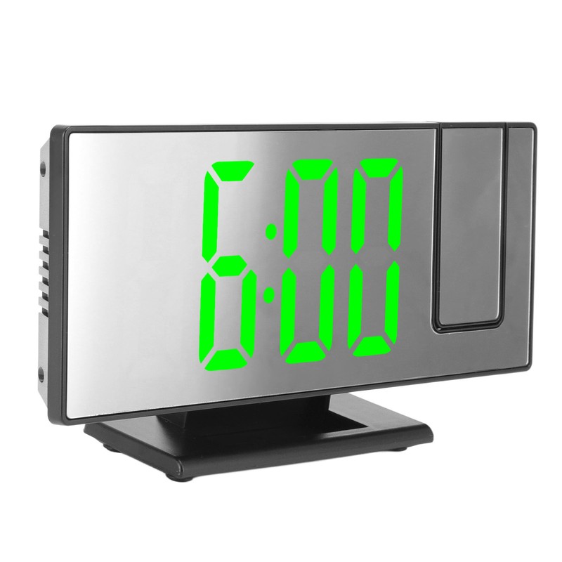 Projection Digital Alarm Clock USB Charging Automatic Dimming LED Mirror