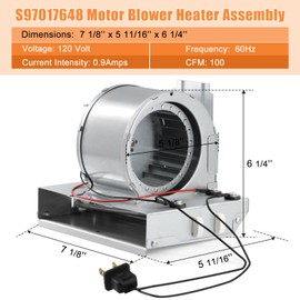 Criditpid S97017648 Heater Motor Assembly for Broan NuTone 665RP, 605RP, 9965, 660RP, 665RF, 665RSP, 9905 Fan Motor for NuTone Bathroom Fan Replacement Parts, 89306000 Motor Assembly for NuTone Heater