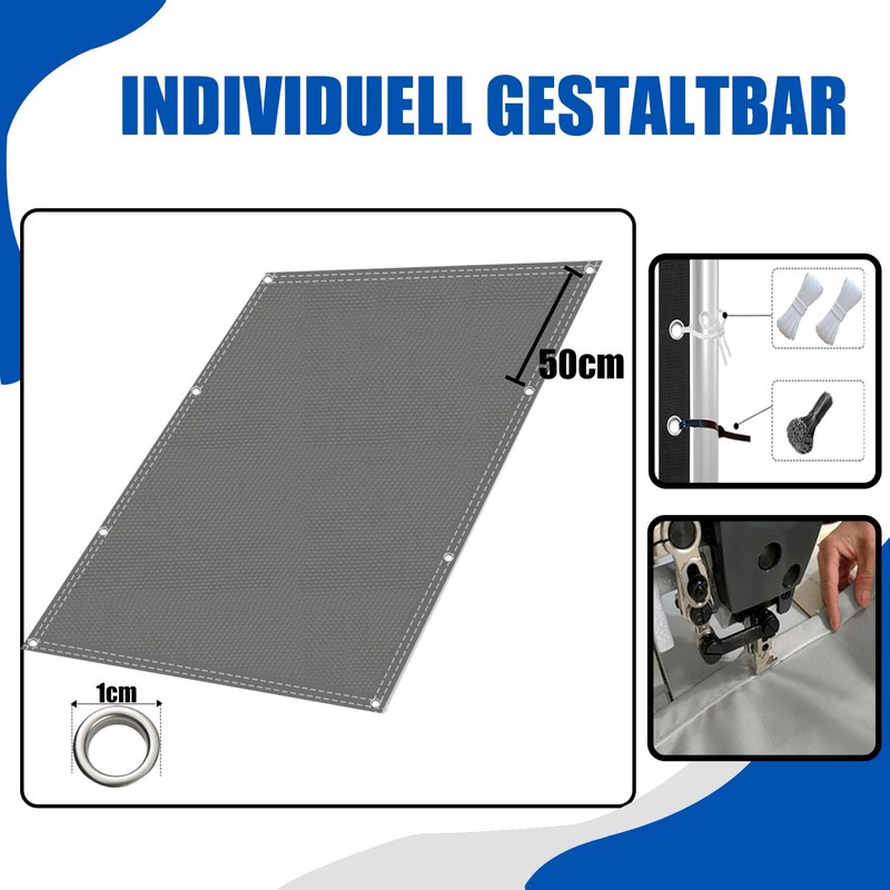 Awning with Mounting Ropes, Sun Protection, Waterproof, UV Protection, Wind
