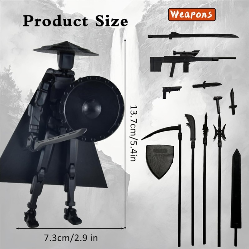 Starnearby T13 Assembly Completed Stick Titan13 Action Figure, 3D Printed