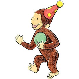 11 Inch Curious George Hat Decal Classic Storybook Monkey Removable Peel Self Stick Wall Sticker Art (Decoration for Walls Laptop Yeti Tumbler) Nursery Bedroom Home Decor 6 x 10 1/2 inch