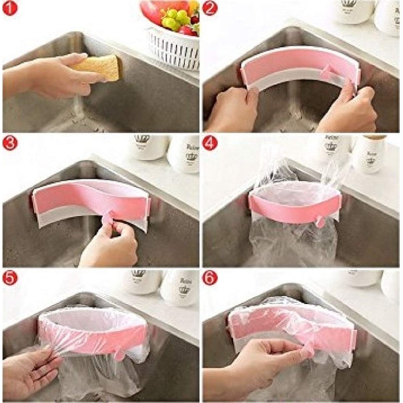 Andexi Triangle Corner Garbage Bag Holder Openable Suction Cup Stand