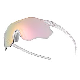 ROCKBROS Photochromic Cycling Glasses Sports Sunglasses for Men Women Cycling Sunglasses UV400 Protection TR90 Frame Fashion Windproof Eyewear Purple Pink
