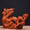 Baluue Creative Chinese Dragon Ornament Wooden Dragon Statue Decor for