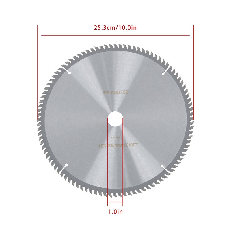 Thomletha 10 Inch 100T Carbide Tipped Circular Saw Blade Alloy