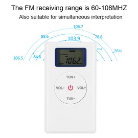 AM/FM Radio Portable Digital Radio Player with Neck Strap and Headphone Handheld Radio for Outdoor Walking