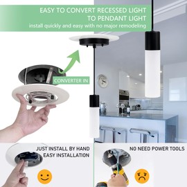 Soliseed 5/6" Recessed Can Light Conversion Kit to Ceiling Light Fixture, Pendant & Hanging Light and Fan Lights.Ideal for Kitchen,Livingroom,Island,Dinning Room,1 Pack