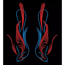 Custom Hot Rod Pinstriping Bird Decals –  Set of 2 – 11" x 4" – Ships Free! - 2 colors