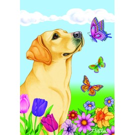 Best of Breed Yellow Labrador Butterfly Garden Flag