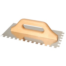 KOTARBAU® Stainless Steel 280 x 130 mm Trowel 10 x 10 mm with Wooden Handle