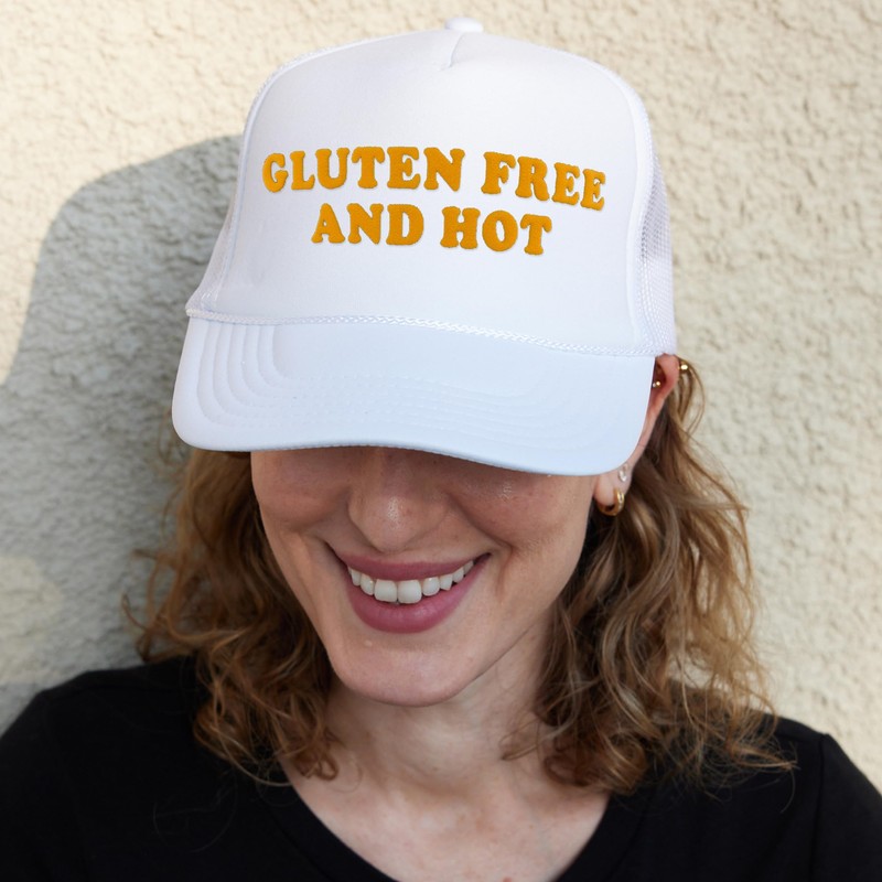NACRE APPAREL Gluten Free Puff Print Trucker Hat Foam Vinyl