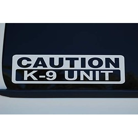5 Star Graphics Caution K-9 Unit Sticker Vinyl Decal Choose Color & Size!! Police Law Enforcement Service Dog Security (V598) (10" X 3", Red)