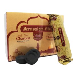 100% Natural Ecological Coals for Incense Grains and Resins and Aromatic Leaves - High Quality Vegetable Charcoal - Fast and Long Lighting - 100 x 33mm (Ø 33mm)