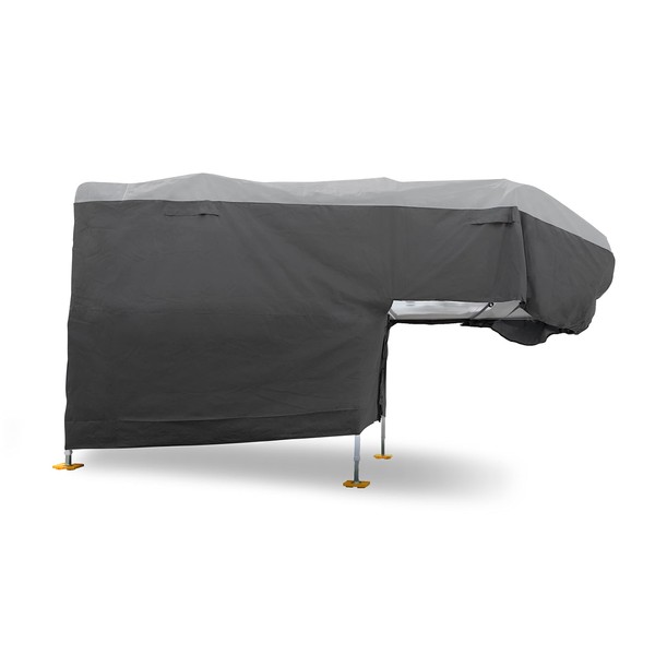 Camco ULTRAGuard Camper/RV Cover | Fits Slide-In Campers Up to 18' 2" | Features Zipper Entry Doors & Covered Air Vents | Crafted of Polypropylene | Storage Bag for RV Storage and Organization (45770)