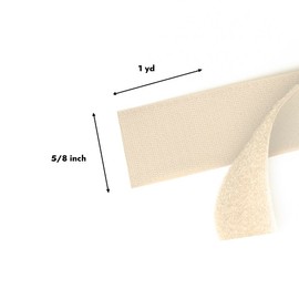 5/8 inch Wide Light Beige Hook and Loop Adhesive Tape 1 Yd Length Self Sticky Hook Loop Tape Heavy Duty Beige Fastener Adhesive Tape for Window Fixing Mosquito Net Carpets DIY Project Handmade