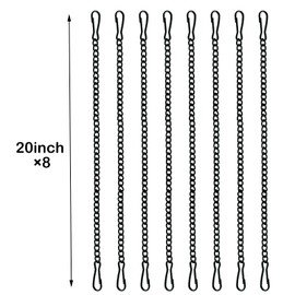 8 Pcs 20 Inch Stained Glass Window Hanging Chain - black Hanging Chain, Window Art Decor, Patio Garden Outdoor Decorative Hanging Glass Panels Chains