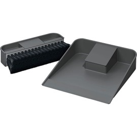 NINKA Eins2top 5006.90 41514 Dustpan and Hand Brush Set Small for Built-in Bin Plastic Dark Grey Silver