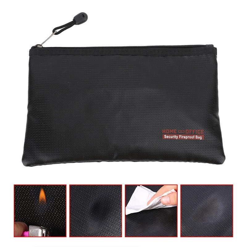 Fireproof Document Bag Portable Waterproof 800℃ High Temperature Resistant Zipper