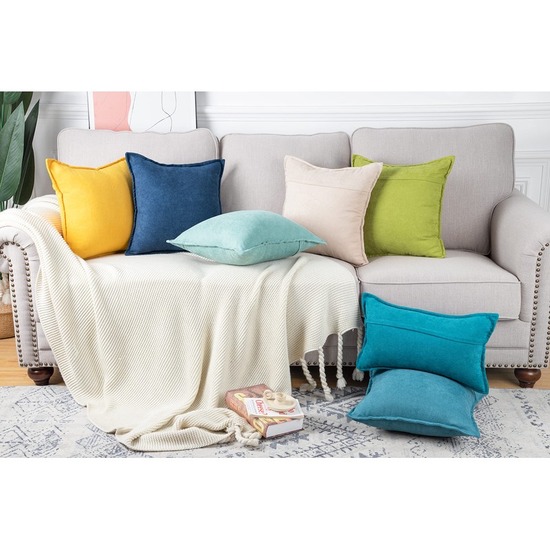 Madizz Set of 2 Short Chenille Throw Pillow Covers 26x26