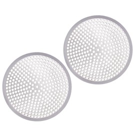 Drain Hair Catcher Sink Strainer - Shower Bathroom Cover Bathtub Protector Hair Stopper Small Bath Tub Clog Filter Easy Remover Stainless Steel & Silicone Drainer, 4.75 Inch, 2 Pack