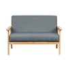 Ergode Gray Loveseat - Mid-Century Modern Design | Solid Wood
