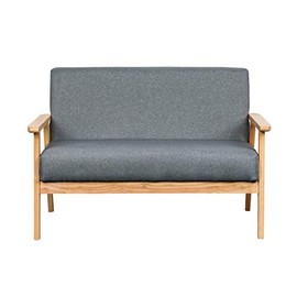 Ergode Gray Loveseat - Mid-Century Modern Design | Solid Wood Frame | Small Space Living | Trendy Fabric Material | 17" Seat Height | 19.5" Seat Depth | 40" Seat Width | Perfect for Living Room