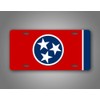 Tennessee State Flag Plain Metal License Plate TN Tri Star