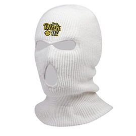 Just Dunk It Ski Mask Embroidered Basketball Three Hole Mask Graphic Balaclava (White)