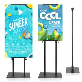 Poster Board Stand for Display, Sign Holder Stand with Heavy Duty Pedestal Poster Stand, Adjustable Banner Stand, Height Up to 80 inch, Double-Sided Foam Board Stand for Business Advertising (1 Pack)