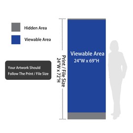 4U Media&Displays 1 PACK 24"(W) x 72"(H) Standard Retractable Banner Stand with Carrying padded Canvas Bag and Box (Stand Only) (24"x72")