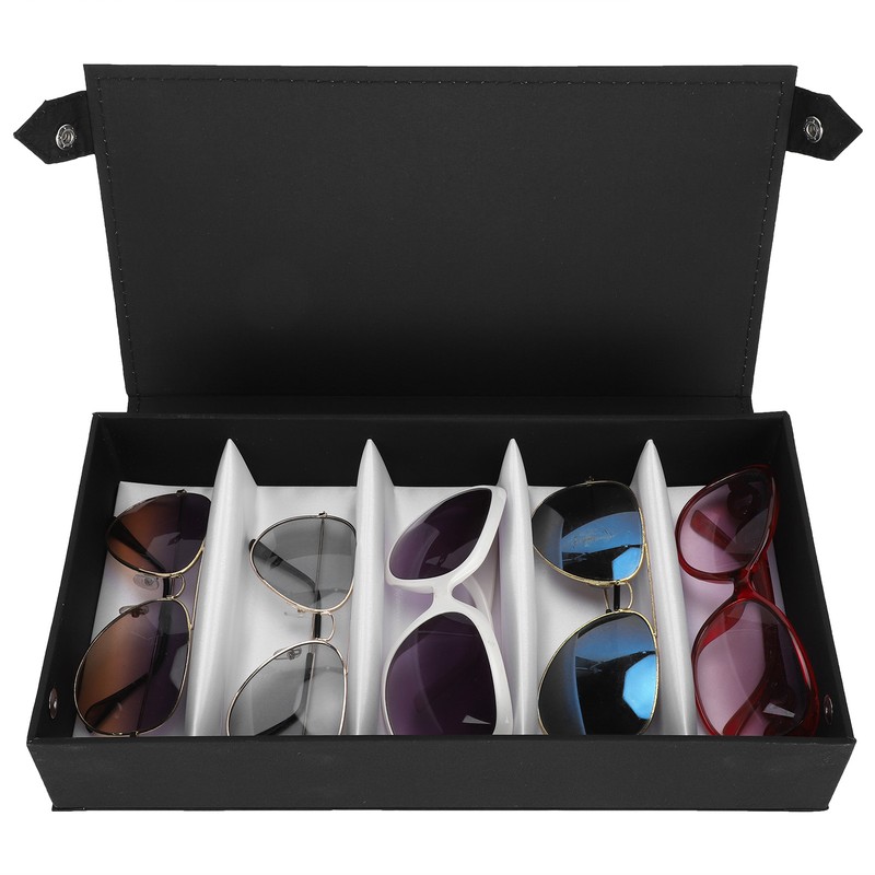 5 Grids Glasses Storage Box Protective Sunglasses Display Case Travel