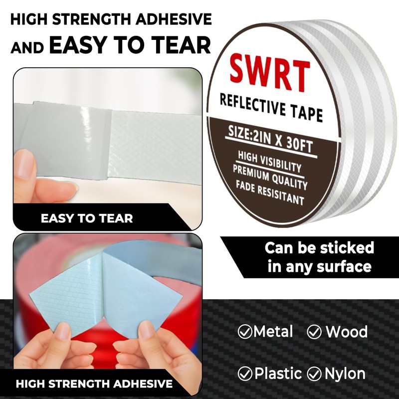 SWRT 2 Inch X 30 FT Reflective Tape Outdoor Waterproof