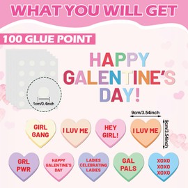 Noveread 83 Pcs Galentines Day Conversation Heart Cutouts Bulletin Board Candy Hearts Cutouts Border Galentines Classroom Decorations for Galentine's Party Wedding Supplies Classroom Wall Door Decor
