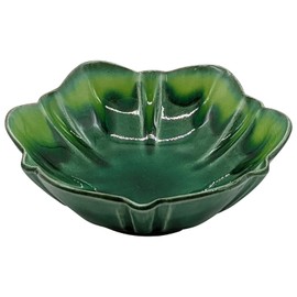 Mino Ware Shosen 532-0055 Small Bowl, Plate, Diameter Approx. 4.7 inches (12 cm), Flowers, Green Glaze, Made in Japan