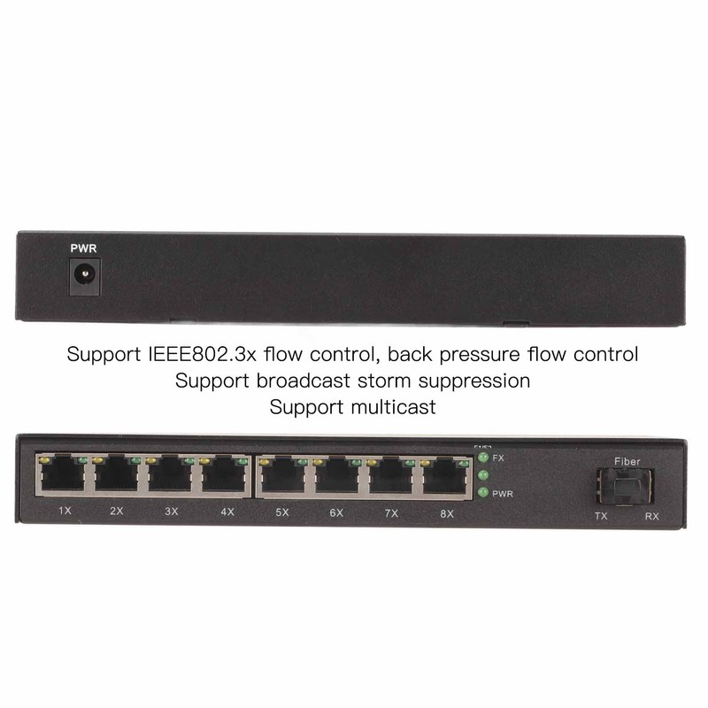 Fiber Ethernet Media Converter 1 Optical Port 8 Electrical Port
