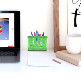 Storex Micro Crate, 6.75 x 5.8 x 4.8 Inches, Green, 18-Pack (63104U18C)