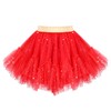 Sunny Fashion Girls Skirt Red Sparkle Ruffle Star Moon Pearl