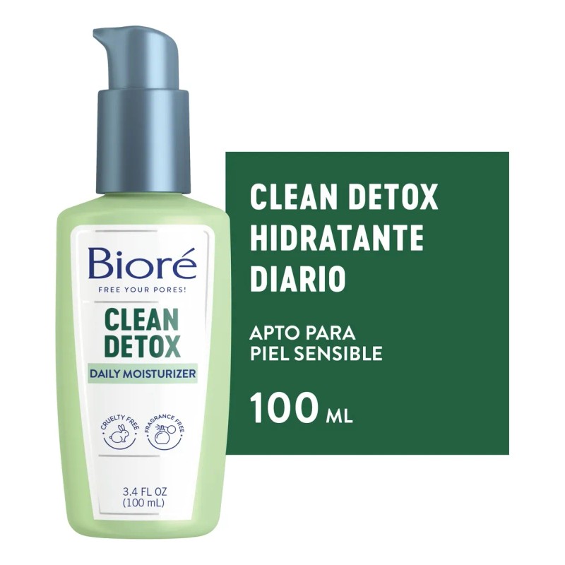 Bioré Clean Detox Humectante Diario, 100 Ml Momento De Aplicación