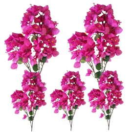 Bougainvillea Artificial, 5pcs 38.6 pulgadas Faux Faux Bougainvillea Ramas de flores, tallos florales falsos de bugagainvillea para la decoración de centros de mesa de bodas en el hogar (rosa roja)