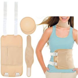 GerOr 4 Pcs Castor Neck Waist Oil Pack Set Reusable Castor Oil Wrap Mess-Free Castoroil Pack Wrap with Adjustable Tape Soft Comfortable Castoroil Pack (4pcs)