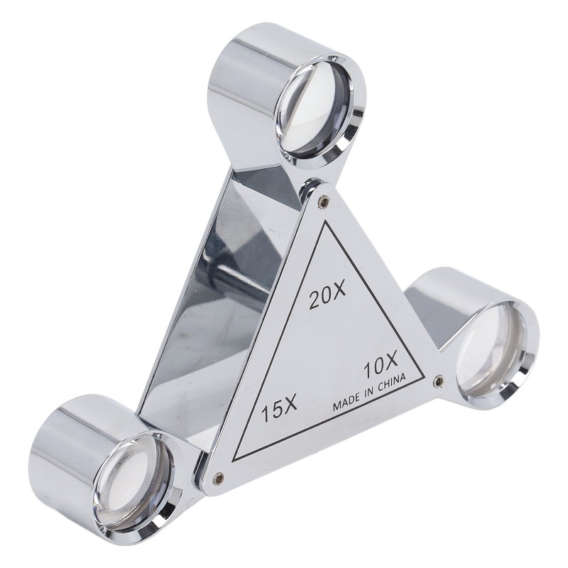3 Lens Loupe Pocket Foldable Jewelers 10X 15X 20X Jewelry